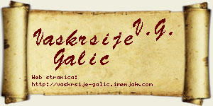 Vaskrsije Galić vizit kartica